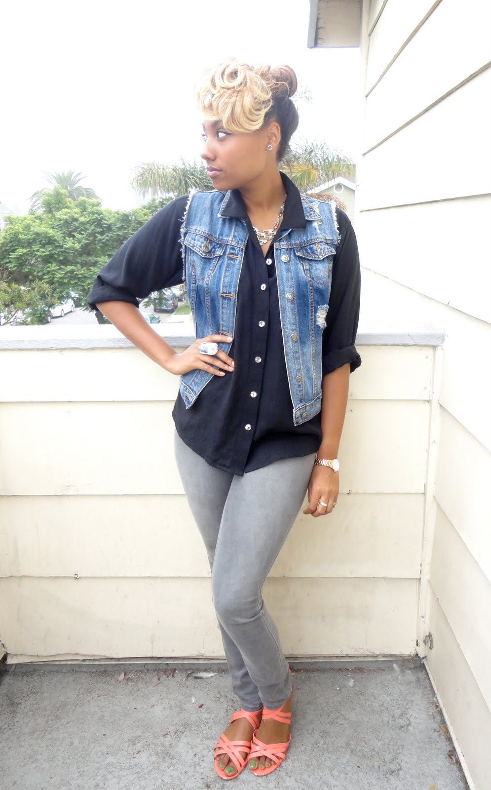 how to style a denim vest