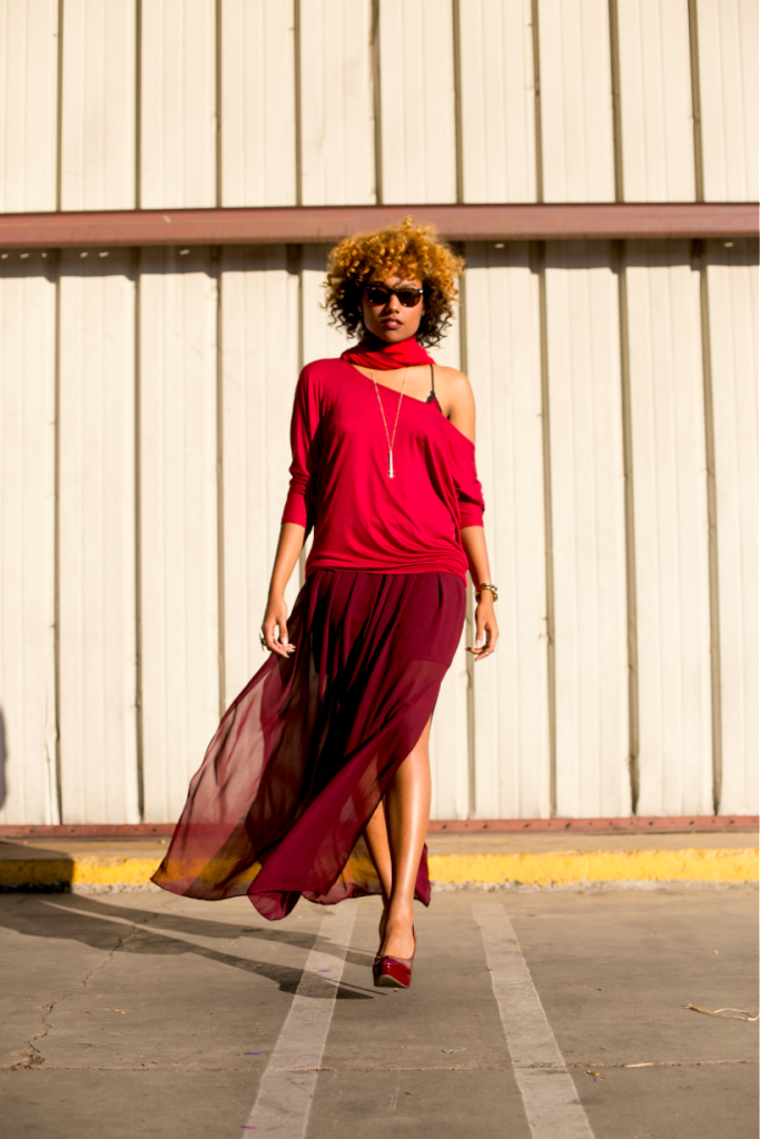 Monochrome, all red outfit, maxi skirt, fall fashion, spring fashion, summer fashion, style, sexy
