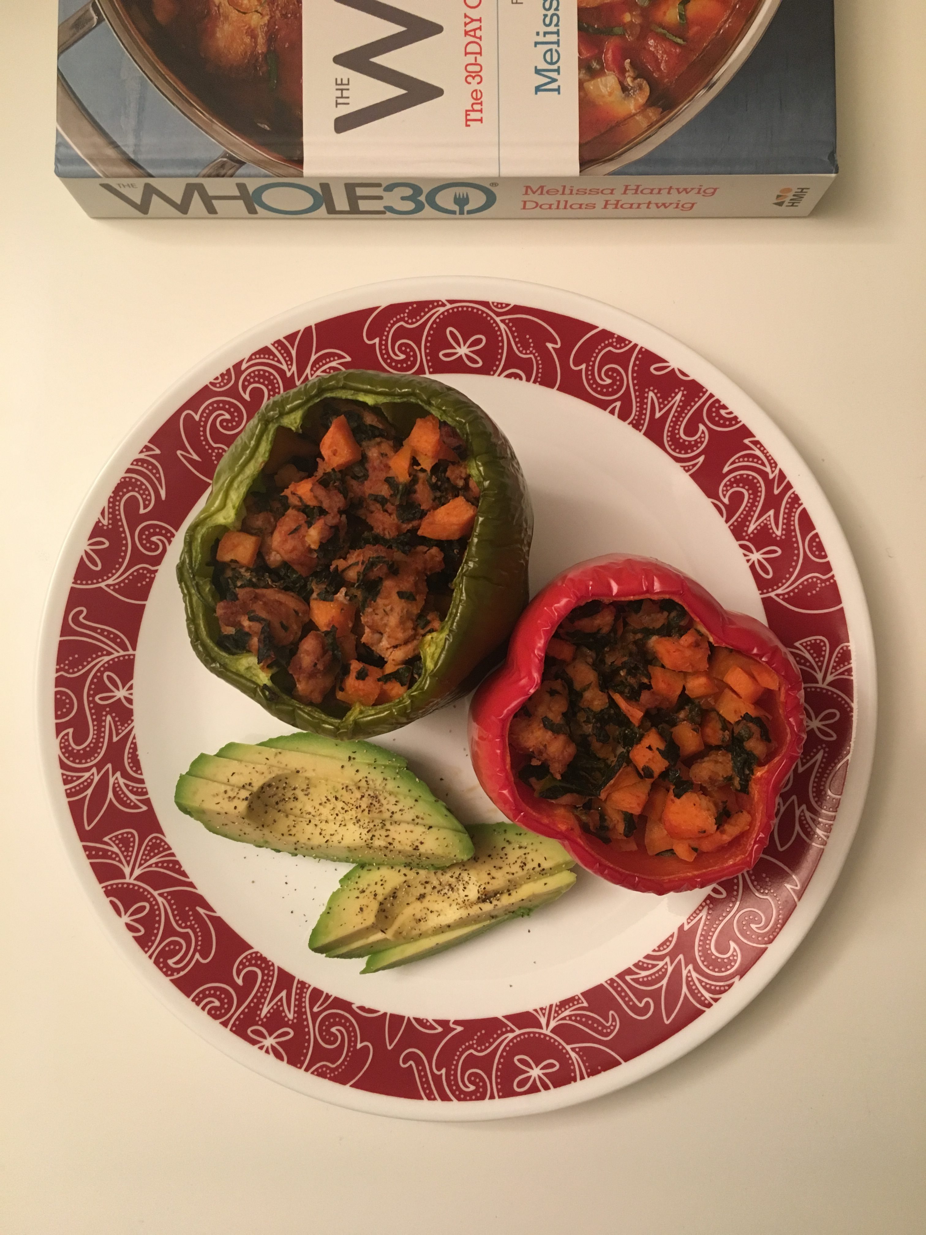 Whole 30 Book Recipe: Ground Turkey Stuffed Peppers