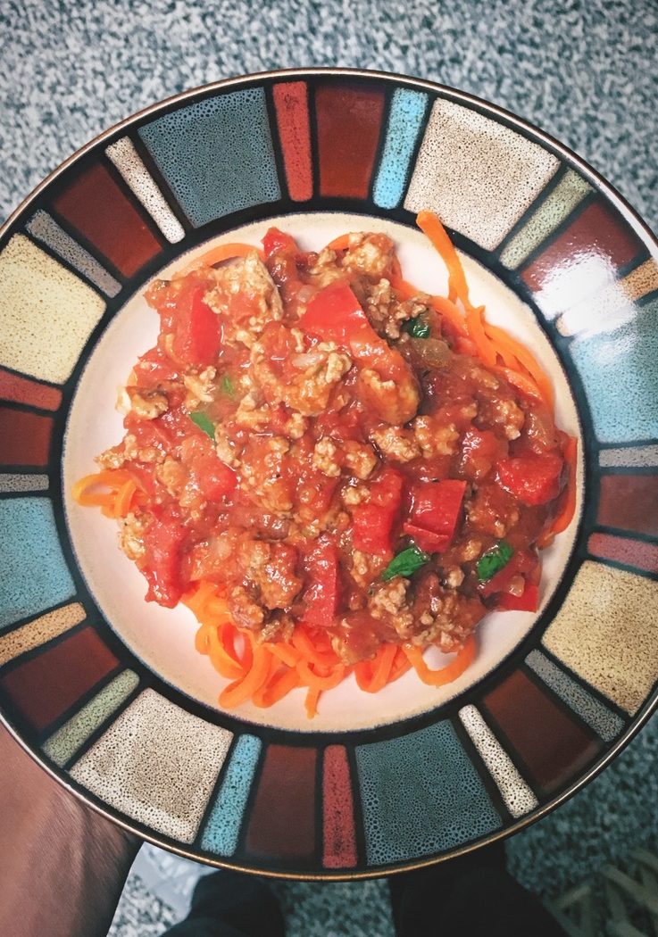 Whole 30 Approved Spaghetti with Carrot Noodles