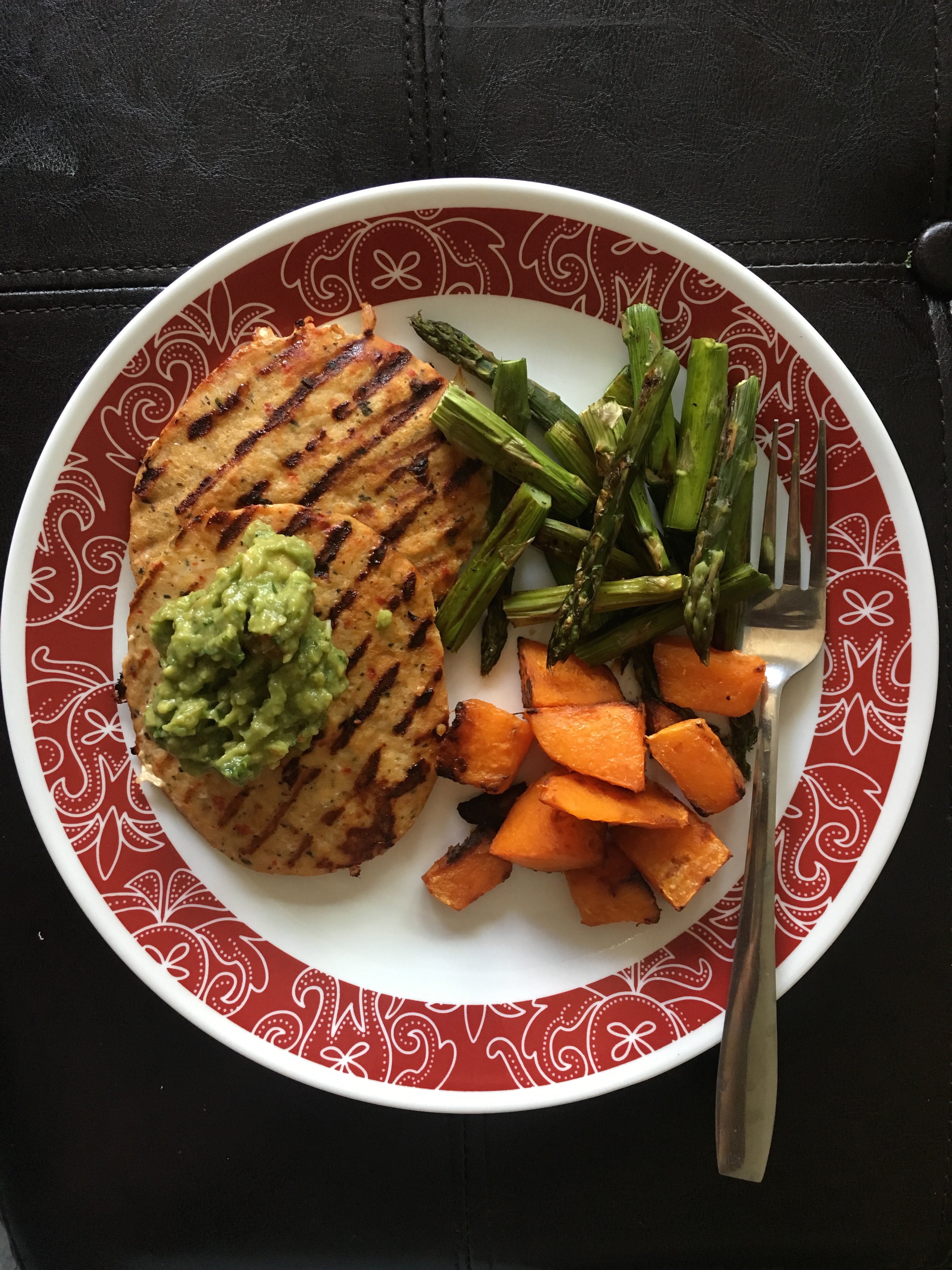 Whole 30 Approved Meal with Trader Joes Chili Lime Chicken Burgers