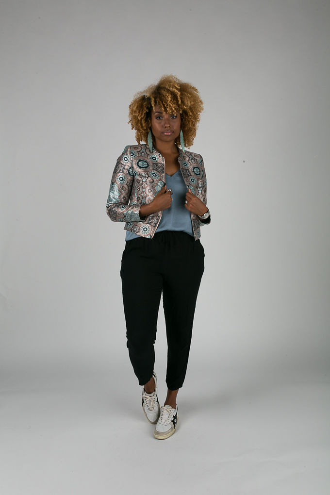 RSEE-LCM-Liveclothesminded-xmmtt-longbeach-7054-bomber jacket-what to wear to work-work outfit-natural hair- curls- how to wear sneakers to work