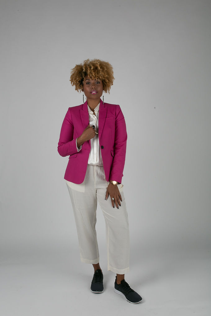 RSEE-LCM-Liveclothesminded-xmmtt-longbeach-7203-blazer-pink blazer-statement blazer-what to wear to work-outfit idea for work-natural hair-blonde curls