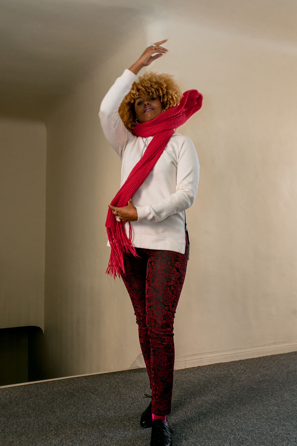 RSEE-LCM-Liveclothesminded-xmmtt-longbeach-2413-how to wear-pink + red-fall outfit-pink scarf