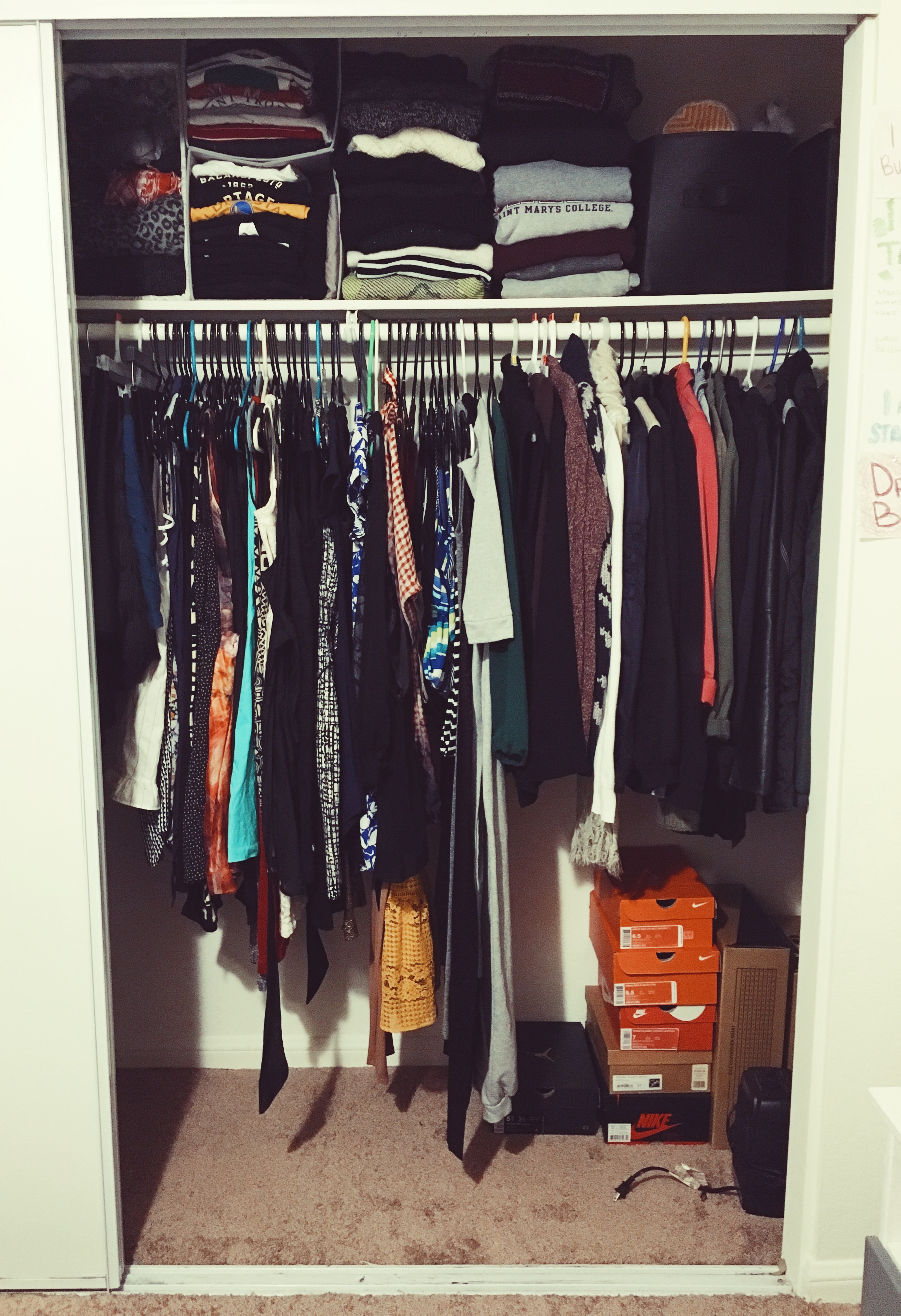 closet organization-long hanging clothing-wear who you are- closet organizing tips