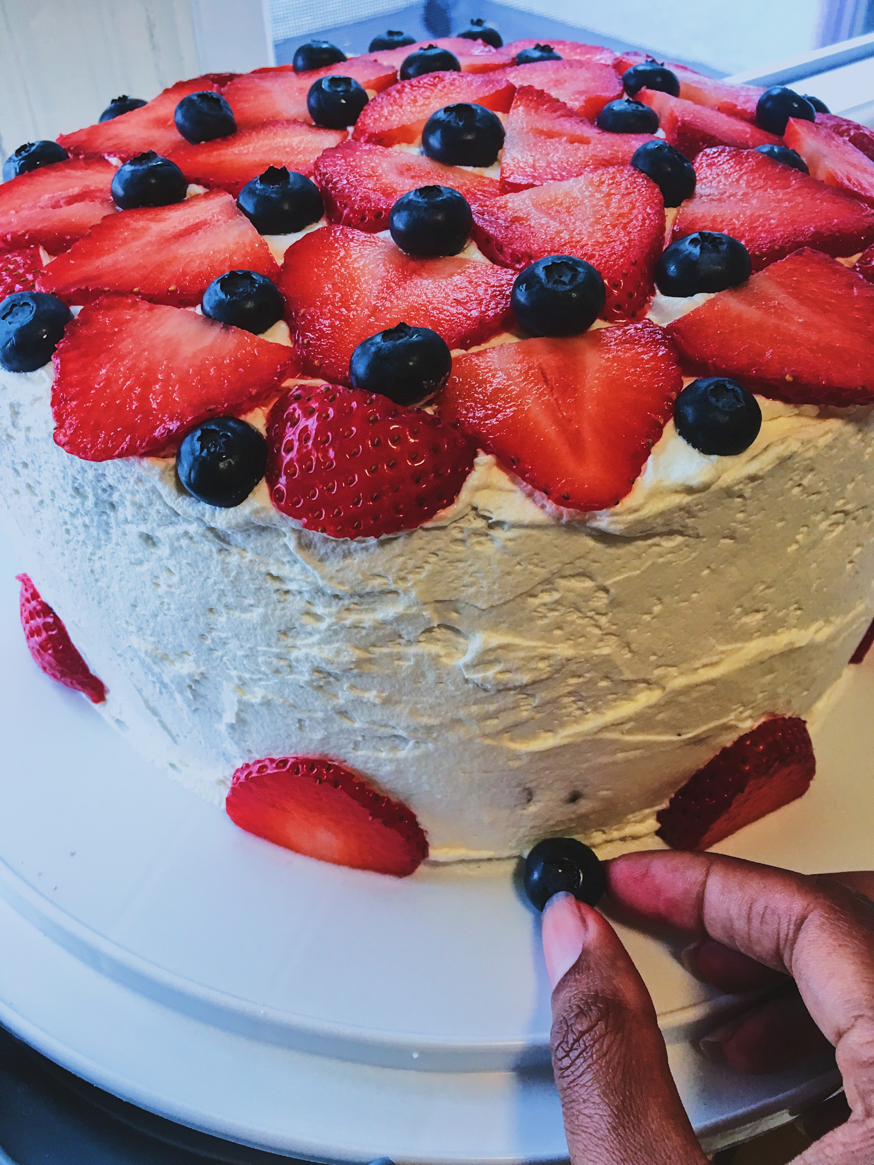 4th of july cake recipe-blueberry-strawberry-cake ideas-cool whip