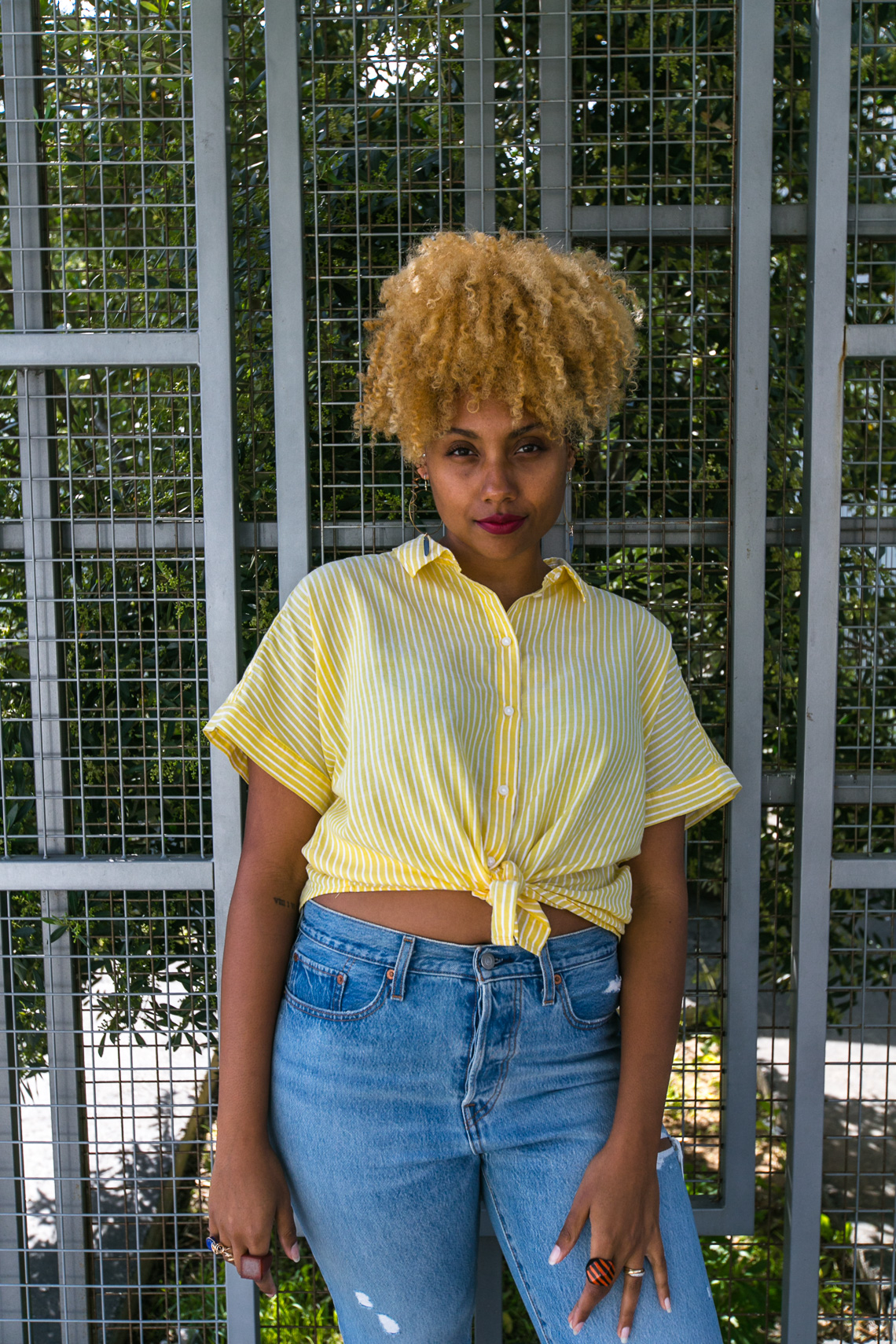 h&m-wear who you are-levis wedgie fit jeans-rsee-yellow blouse-summer outfit-look 1