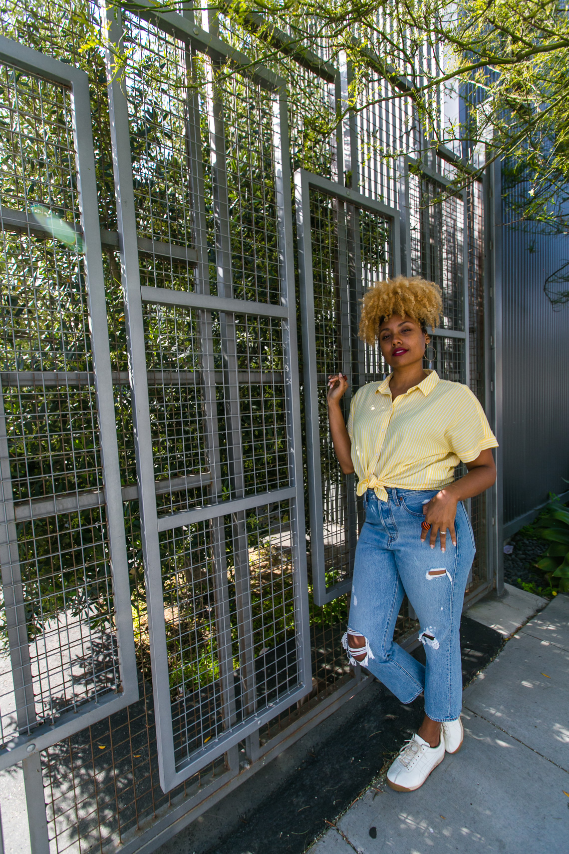 h&m-wear who you are-levis wedgie fit jeans-rsee-yellow blouse-summer outfit-look 1