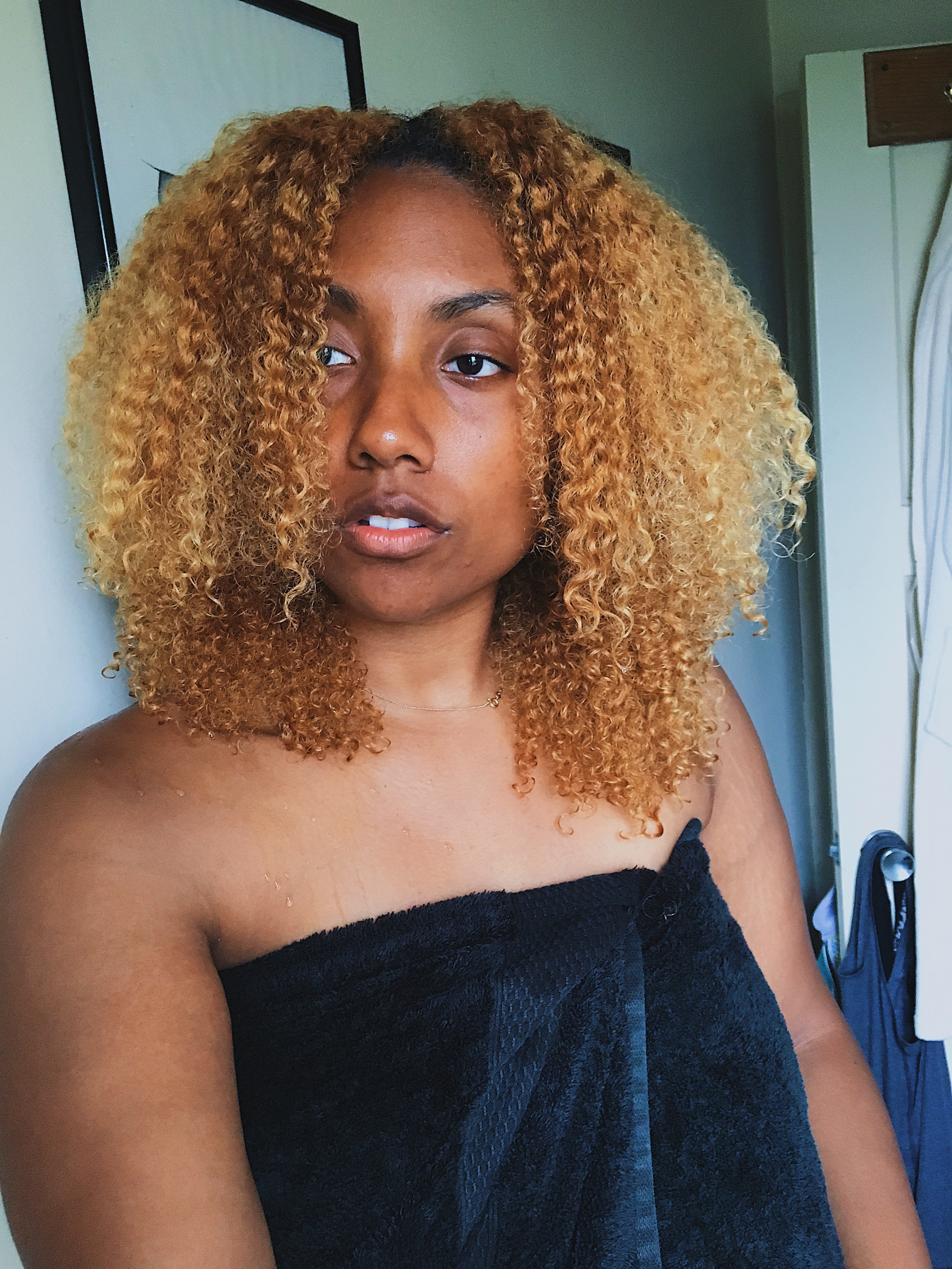 blonde afro-curly hair