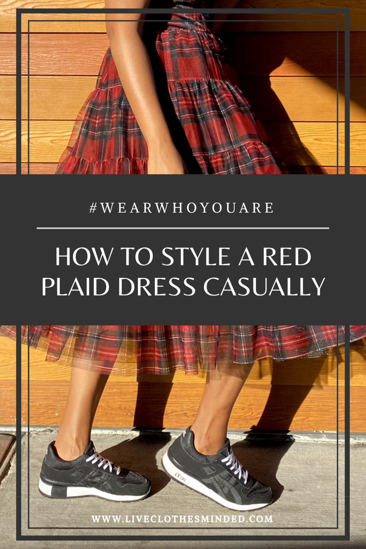 How To Style A Red Plaid Dress Casually