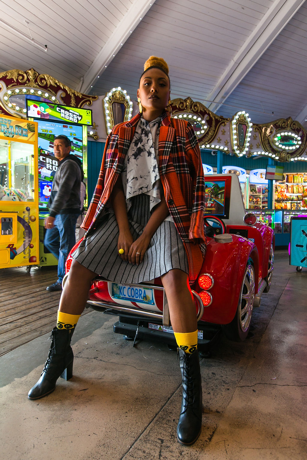 arcade-toy car-fashion photoshoot-nordstrom rack-susina-long beach marina-rsee-xmmtt-wear who you are