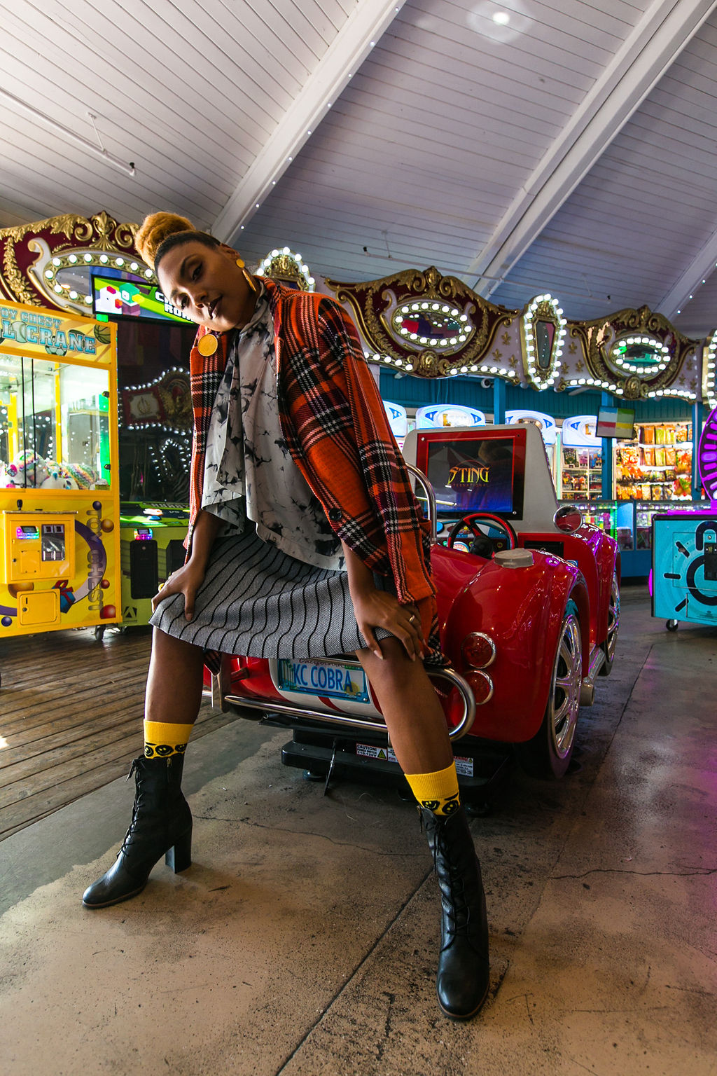 arcade-toy car-fashion photoshoot-nordstrom rack-susina-long beach marina-rsee-xmmtt-wear who you are