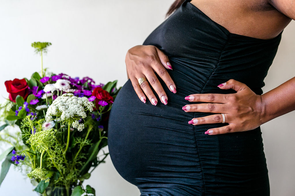 maternity shoot-33 weeks pregnant-pink blush dress-maternity dress-flowers-rsee-liveclothesminded-baby bump-flowers-photo shoot idea